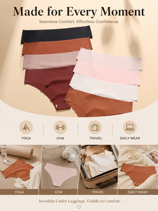 Slip Donna Senza Cuciture 2026 Ultima Collezione in Spandex/Nylon, Invisibili a <span class=keywords><strong>Vita</strong></span> Bassa Traspiranti, Senza Segni, Produzione OEM ODM - Product Image 1