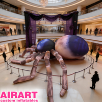 Araignée gonflable géante pour Halloween, utilisation en extérieur, grande taille, tarantule gonflable, décoration de festival, araignée violette gonflable pour toit
