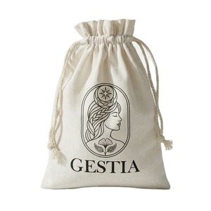 Custom Sustainable Cotton Drawstring <b>Bag</b> for Artisanal Candle Packaging Eco Friendly <b>Fabric</b> Pouch - Product Image 1
