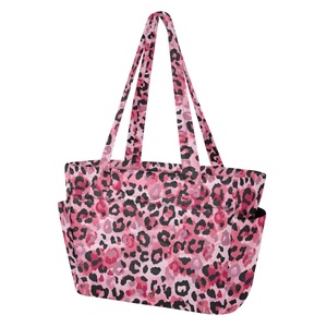 Sac à main matelassé grande capacité motif léopard rose tendance, sac bandoulière rétro décontracté, grand sac fourre-tout pour femme, sac à l'épaule pour femme - Product Image 2