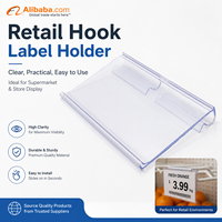 Porte-étiquette transparent en PVC moderne et portable avec clip pour système d'affichage de produits de vente au détail sur panneaux à lattes et grilles