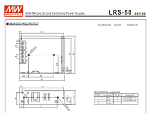 MEAN WELL LRS-50-12 แหล่งจ่ายไฟสลับ 50W 12V 4.2A AC DC แหล่งจ่ายไฟเอาต์พุตเดี่ยวสำหรับแถบ LED กล้องวงจรปิดอุปกรณ์อุตสาหกรรม - Product Image 5
