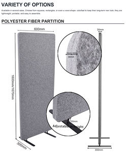 Écran de séparation <span class=keywords><strong>acoustique</strong></span> en <span class=keywords><strong>feutre</strong></span>, 3 en 1, pour bureau mobile, structure légère - Product Image 6