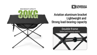 Table pliante d'extérieur, table de camping portable en aluminium, table pliable avec plateau en tissu pour les voyages en moto et la préparation du thé en plein air