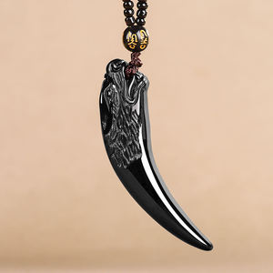 Pendentif en jadéite naturelle noire, style chinois, charme UNISEXE, design original, cadeau avec certificat d'évaluation C292 - Product Image 1