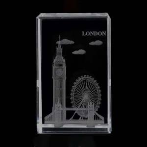 تصميم جديد من المصنع مخصص K9 الكريستال 3D تاج محال الهدايا التذكارية النقش بالليزر مكعب برج الكريستال ل - Product Image 3
