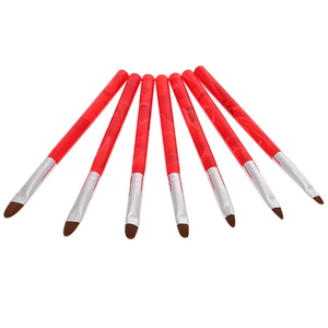 Lot de 7 pinceaux à ongles en nylon à manche ondulé, avec virole sertie, pour gel UV et peinture acrylique - Product Image 5