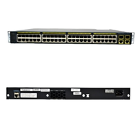 Switch Empresarial Inteligente Catalyst WS-2960+48PST-S con 48 Puertos PoE de 10/100 Mbps, 2 Puertos de Enlace Ascendente de 10/100/1000 Mbps y 2 Puertos de Fibra SFP