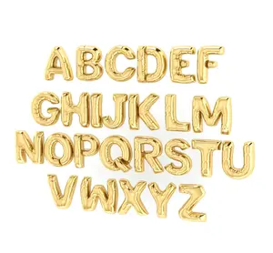 Hip Hop Balloon 26 Letters Pendant Accessories Beads Gold Plated A-Z Alphabet Pendants For DIY Men Women Charms Jewelry Making