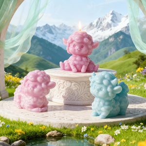 J10-527 अनुकूलित भेड़ सुगंधित मोमबत्ती सिलिकॉन मोल्ड फैलते पत्थर हस्तनिर्मित साबुन कला आभूषण स्मारिका मोल्ड मोमबत्ती - Product Image 4