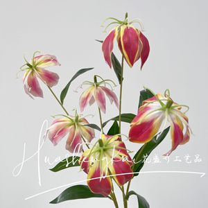 Flame Lily Artificial <b>Flower</b> <b>Single</b> Branch Silk High Simulation Wedding Decoration Modern Style - Product Image 5