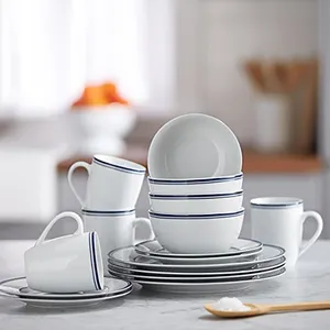 Jinbaijia-platos y cuencos de cerámica personalizados, vajilla de porcelana de alta calidad