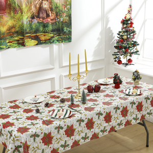 Bán Buôn Quảng Cáo Hình Chữ Nhật In Giáng Sinh Vinyl Khăn Trải Bàn Với Flannel Trở Lại Màu Nude - Product Image 6