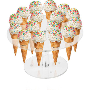 Soporte Transparente de Acrílico de 16 Agujeros para Conos de Helado y Exhibidor de Palomitas, Tipo Vertical, Moderno y Minimalista, para <span class=keywords><strong>Alimentos</strong></span> - Product Image 4