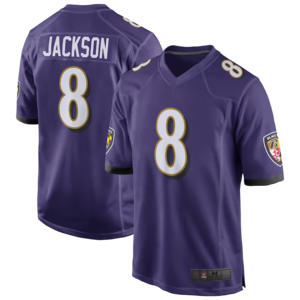 Jersey Lamar Jackson 8 REED 20 Jahitan VP Limited Jersey USA Football Game Player Jerseys Ungu Hitam - Product Image 3