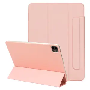 Leather Buckle Magnetic Protective Tablet Case Multi-Angle Viewing Folio Cover Magnetic Intelligent Smart Cover for iPad pro11