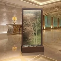 Séparateur de pièce décor à la maison cascade panneau de fontaine mural en verre extérieur