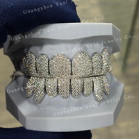 Grillz dentaire personnalisé Yaxi Jewelry Hiphop en forme de nid d'abeille, D VVS taille brillant, en argent S925 et or massif 10K-18K, micro-incrustation, troisième