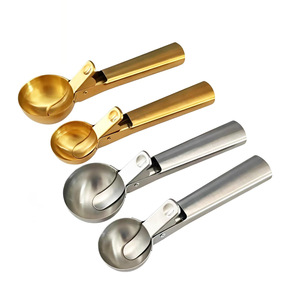 Stainless Steel Ice Cream Scoop Dual Purpose Easy Release Manual For Ice Cream And Fruit - Product Image 3
