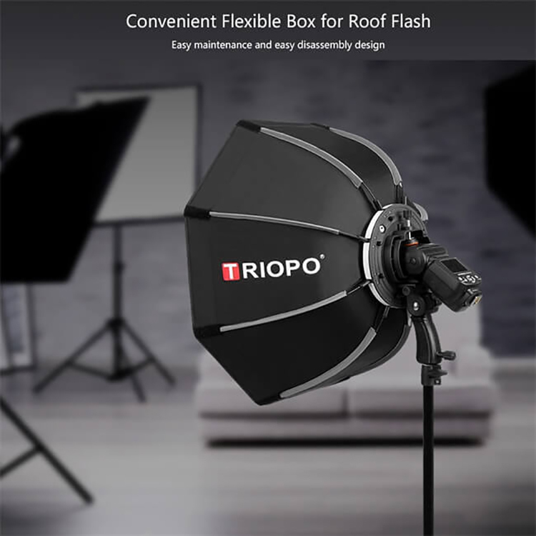 TRIOPO 55cm オクタゴンソフトボックス ハンドル付き Godox オンカメラ