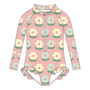 ชุดว่ายน้ำเด็กแขนยาวแบบซิป ป้องกันรังสียูวี มาตรฐาน Oeko-Tex ชุดว่ายน้ำเด็กผู้หญิงแบบชิ้นเดียว รุ่นใหม่ - Product Image 4