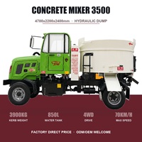 Camion malaxeur à béton autochargeur 5000 kg, mini-citerne mobile à entraînement moteur pour projets d'infrastructure, vente chaude