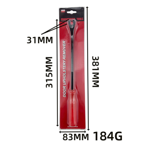 Outil de démontage de clips de sellerie automobile 8 pouces, levier de déclenchement rapide pour panneaux de porte de voiture, poignée antidérapante rouge, outil manuel de retrait de rivets en plastique - Product Image 3