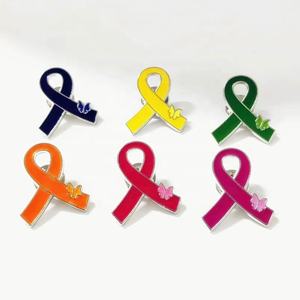 Toptan Metal meme kanseri pembe şerit broş Pin - Product Image 3