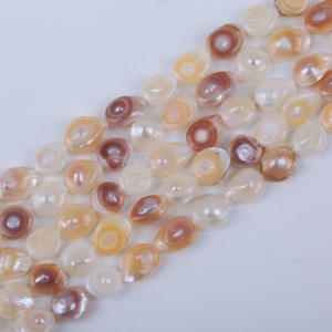 Perlas de Agua Dulce Naturales Barrocas de Ojo de Gato Blancas de 18 cm y 8-9 mm, Cuentas Sueltas para Bisutería, Pulseras, Adhesivo de Concha - Product Image 3