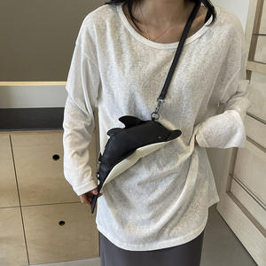Sac à bandoulière en cuir PU décontracté pour femmes élégantes en forme de dauphin mignon avec fermeture à glissière sac à main personnalisé drôle et sac à main pour téléphone - Product Image 4