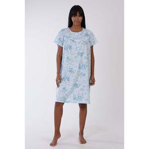 Camisón de Manga Corta para Mujer Ompah, Ropa de Dormir Clásica con Estampado Floral, Color Rosa Suave, Ompahodes - Product Image 5