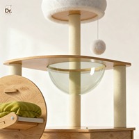 Arbre à chat de luxe moderne sur mesure, grand modèle, en sisal et bois, emballage carton écologique, personnalisable, 4 niveaux d'escalade