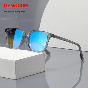 Gafas de Sol Ovaladas Polarizadas UV400 de Moda Gruesa, Gafas de Sol de Acetato de Diseñador para Mujer, Gafas de Sol Retro para Hombre, Filtro de Color Vintage - Product Image 1