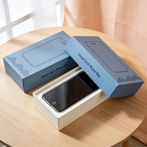Caja de Cartón Cuadrada Personalizada con Impresión, Caja de Papel Reciclable con Recubrimiento UV de Superficie Brillante para Productos Digitales 3C - Product Image 1