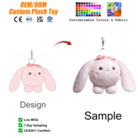 Fabricant de jouets en peluche, porte-clés en peluche lapin mini mignon personnalisé, porte-clés mascotte, jouets en peluche animaux personnalisés, vente en gros, jouet OEM personnalisé