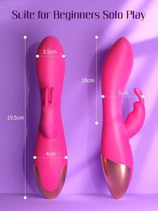 Vibrador de conejo a prueba de agua OEM/ODM-Estimulador de clítoris recargable con vibración dual, masajeador de punto G, juguete sexual para adultos para mujeres - Product Image 4