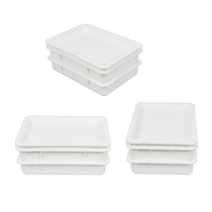 JOIN 85mm de profundidad <span class=keywords><strong>Caja</strong></span> <span class=keywords><strong>grande</strong></span> de plástico blanco para pizza <span class=keywords><strong>Caja</strong></span> de prueba de masa Bandeja de transporte de fermentación de almacenamiento para hornear - Product Image 4