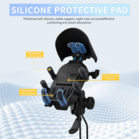 Support de téléphone pour moto WUPP anti-choc, charge sans fil avec pare-soleil