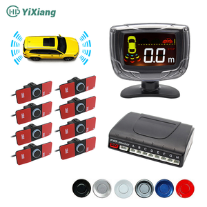 เครื่องตรวจการจอดรถด้านหน้าด้านหลังของแท้ขนาด16.5มม. เซ็นเซอร์จอดรถแบบ8ชิ้นเซ็นเซอร์วัดระยะหน้าจอ <span class=keywords><strong>LCD</strong></span> แสดงเรดาร์ถอยหลังสำหรับรถยนต์ - Product Image 2