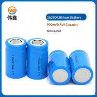 Baterai Lithium Weixin 16280 900 MAh 37V Bersertifikasi KC & CE, Sel Isi Ulang Buatan Cina untuk Elektronik Konsumen