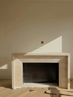 Cheminée en travertin au design moderne Cheminée décorative en marbre Cheminée en marbre travertin à la française