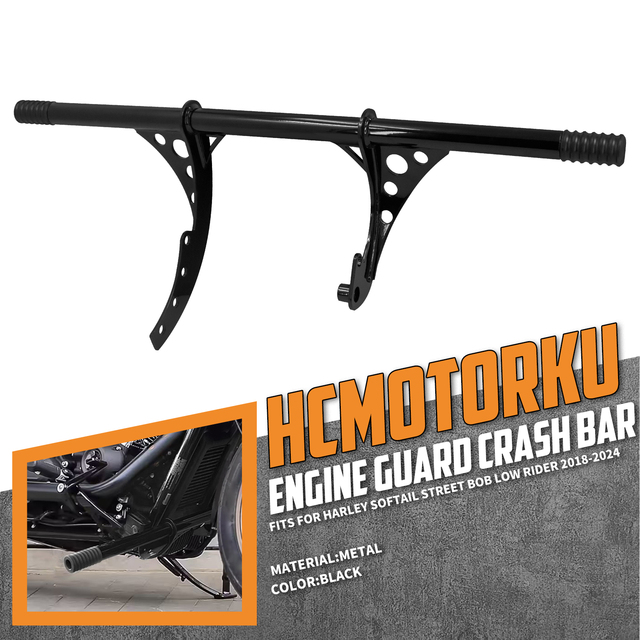 Factory Wholesale Engine Crash Bar for Harley Softail Slim Street Bob Low Rider 2018-2023, Black Steel Engine Guard Mount Kit