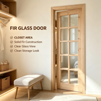 Building Decoration Solid Cedar Solid Wood Glass Door Stable Timber Interior Room Door