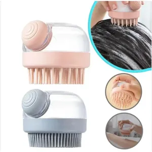 Silicone Shampoo Comb Brush Liquid-Infused Eco-Friendly Pet Bathing Scalp Massager Multi-functional Body <b>Scrub</b> Brush - Product Image 1