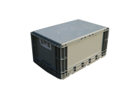 Conteneur de stockage logistique en plastique avec couvercle, 600*400*280mm, pour la promotion des produits alimentaires et l'utilisation en supermarché, idéal pour la chaîne d'approvisionnement.