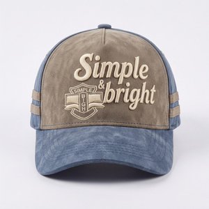Casquettes de camping 5 panneaux en faux daim avec broderie chenille 3D et logo personnalisé, vente en gros, fabricant OEM ODM - Product Image 2