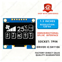 Muestra Gratuita de Módulo de Pantalla OLED de 1.3 Pulgadas, Matriz de Puntos de 128x64, Controlador SH1106, Interfaz I2C de 7 Cables, Panel de Retroiluminación Blanca para Montaje