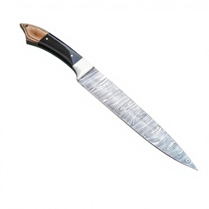 Couteau de chef japonais Sujihiki en acier Damas à lame pleine longueur pour la découpe en cuisine, ensemble de couteaux de chef Petty, manche personnalisé, écologique - Product Image 1