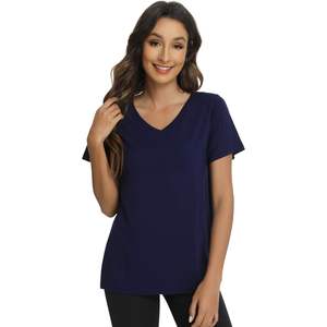 เสื้อชุดนอนผู้หญิงคอวี แขนสั้น ผ้าใยไผ่นุ่มพิเศษ ไซส์ S-XXL ขายส่ง - Product Image 2