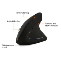 Penjualan Terbaik baterai versi Mouse nirkabel vertikal 2.4GHz Mouse optik untuk tangan besar LED Backlit untuk penggunaan komputer